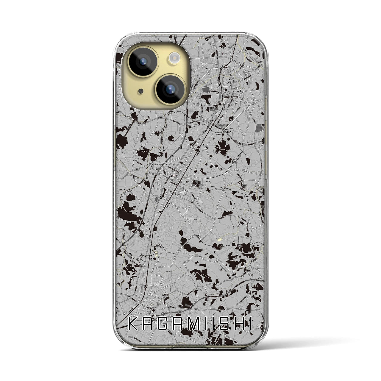 【鏡石(福島県)】地図柄iPhoneケース(クリアタイプ)