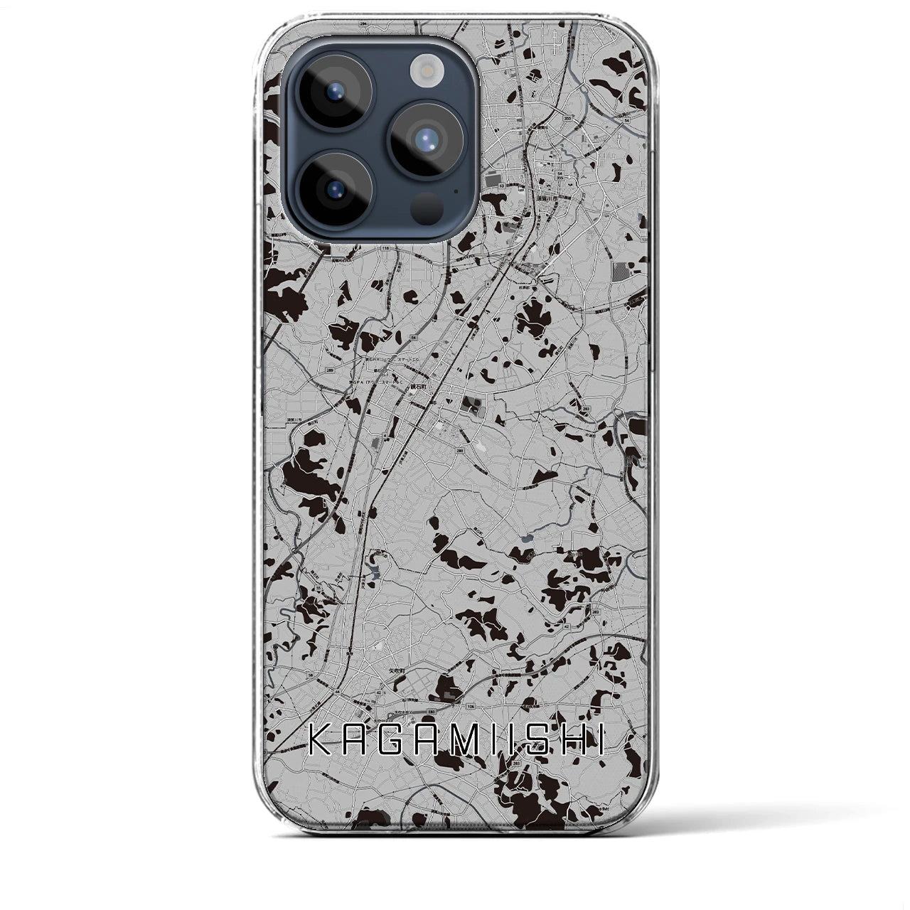 【鏡石(福島県)】地図柄iPhoneケース(クリアタイプ)