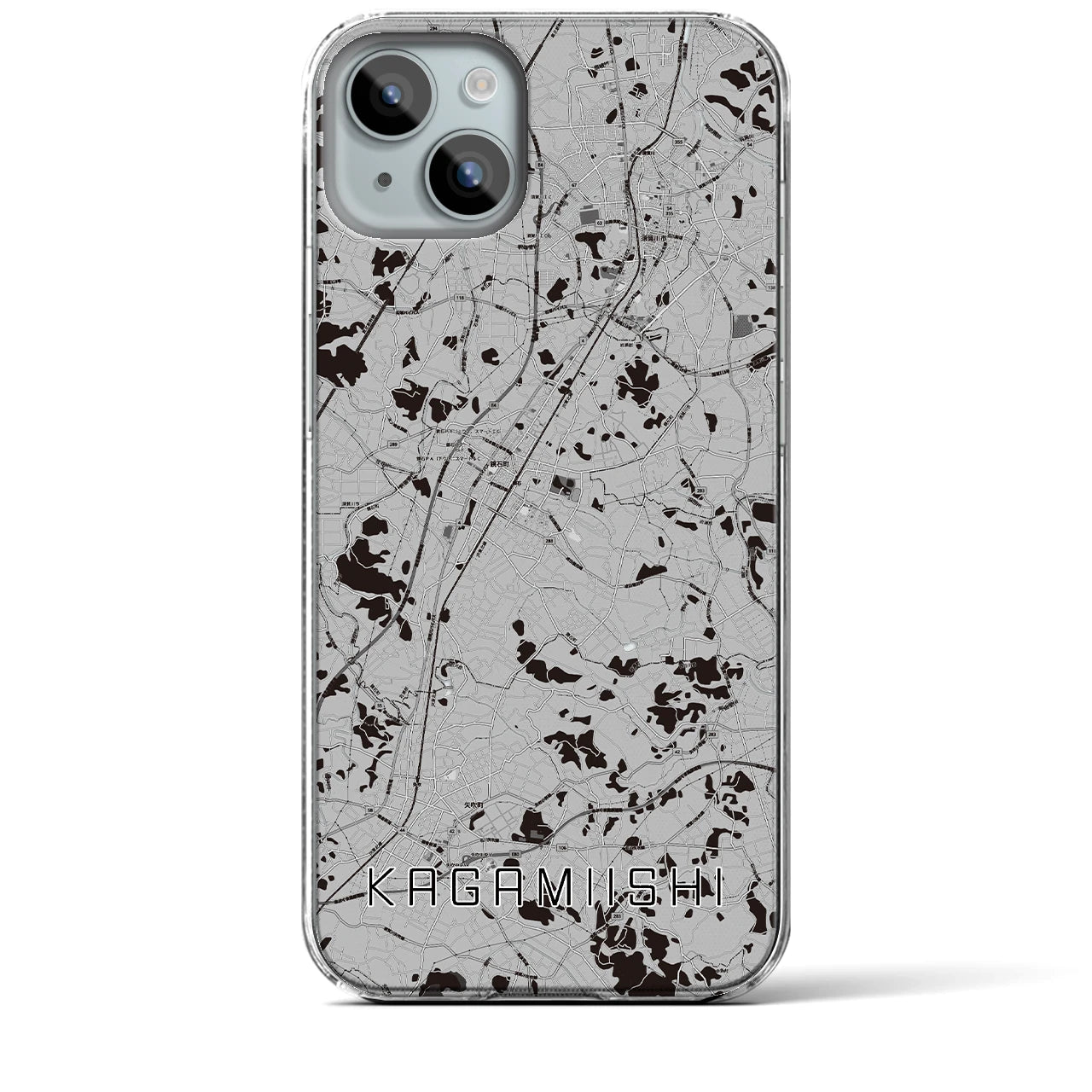 【鏡石(福島県)】地図柄iPhoneケース(クリアタイプ)