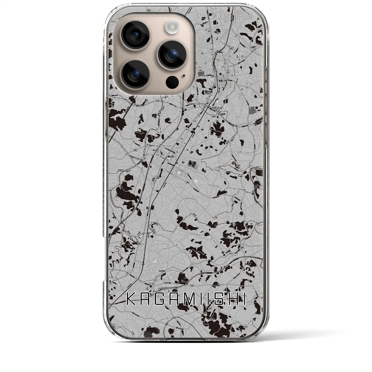 【鏡石(福島県)】地図柄iPhoneケース(クリアタイプ)