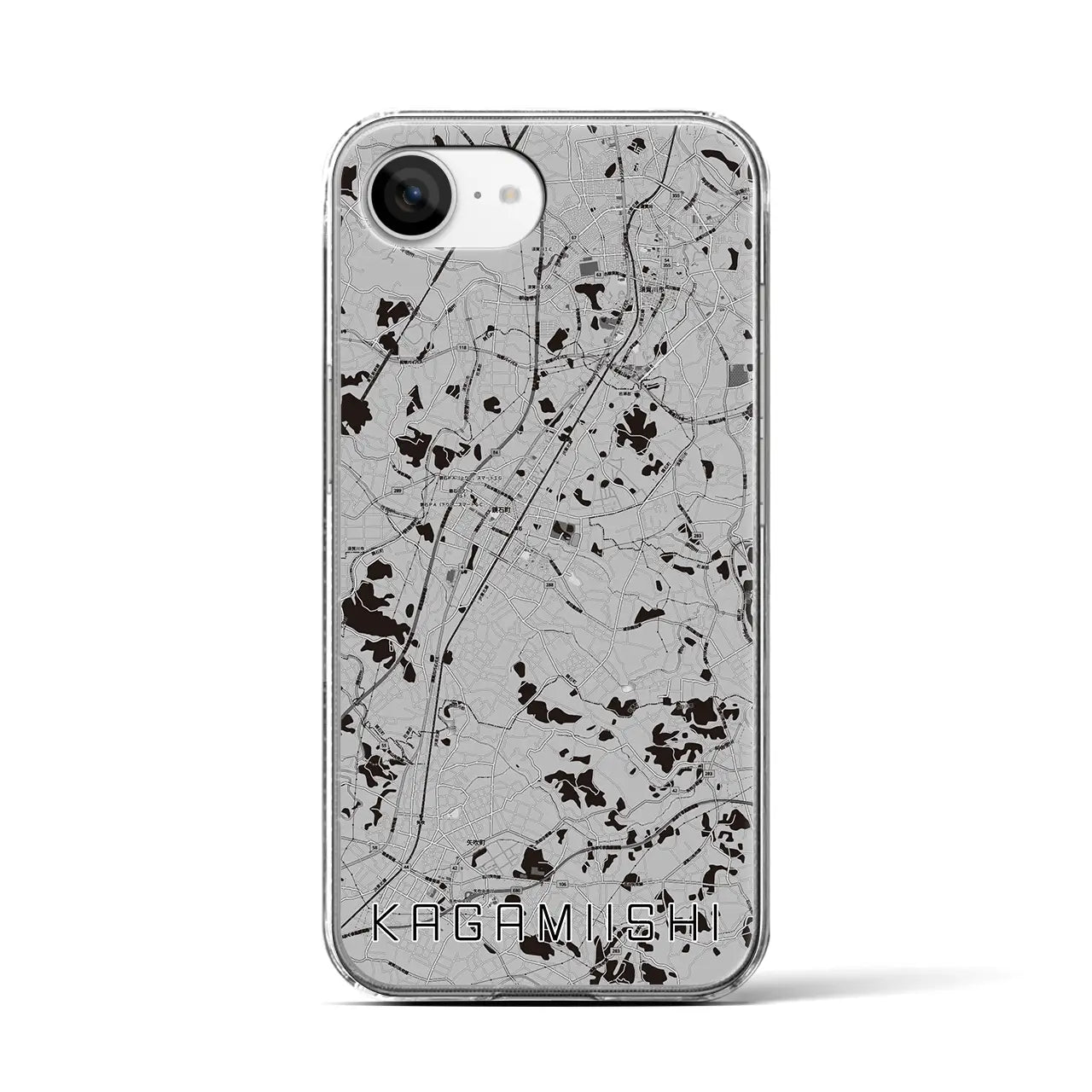 【鏡石(福島県)】地図柄iPhoneケース(クリアタイプ)