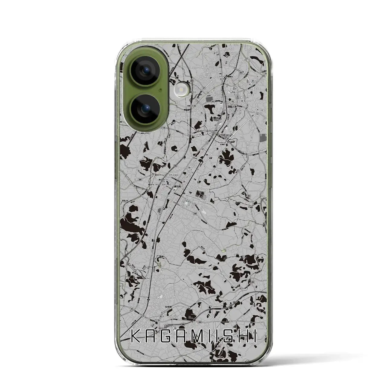 【鏡石(福島県)】地図柄iPhoneケース(クリアタイプ)