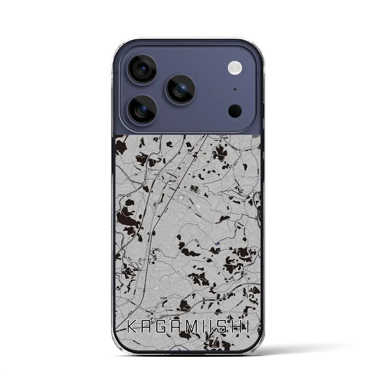 【鏡石(福島県)】地図柄iPhoneケース(クリアタイプ)