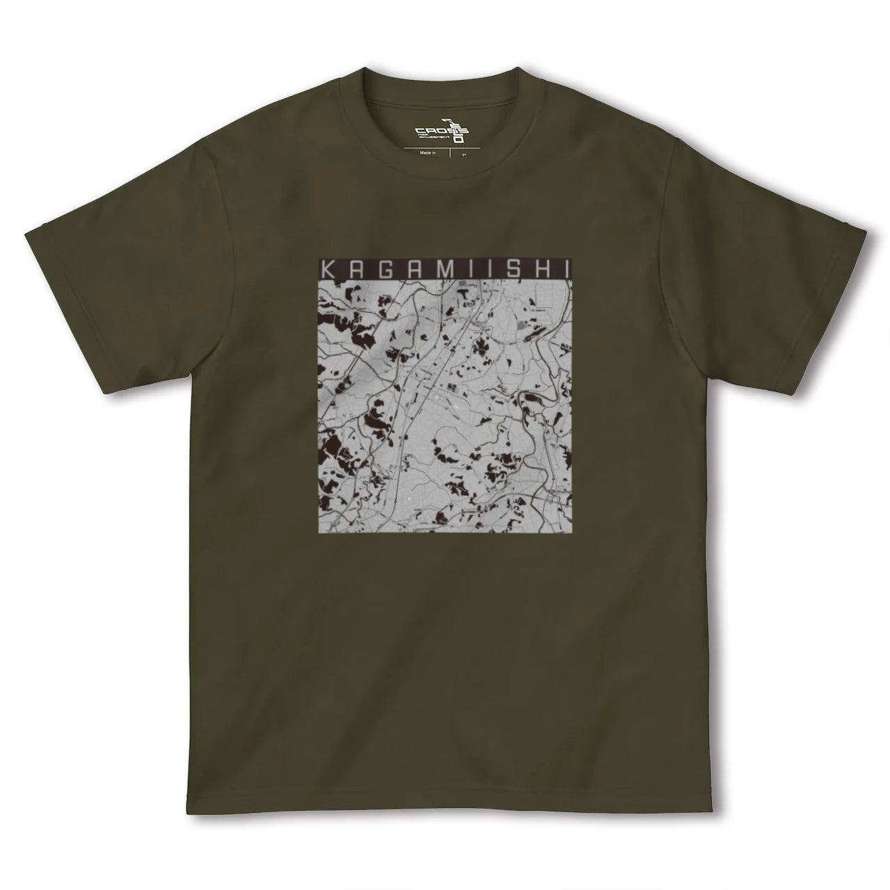 【鏡石(福島県)】地図柄ヘビーウェイトTシャツ