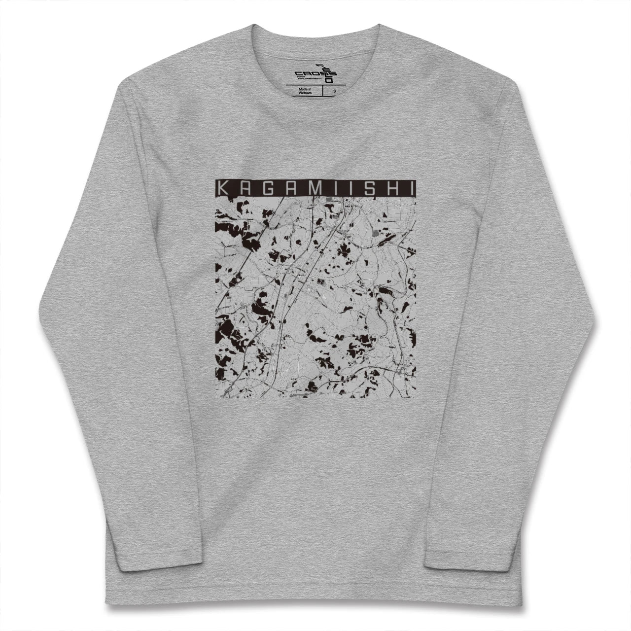 【鏡石(福島県)】地図柄ロングスリーブTシャツ