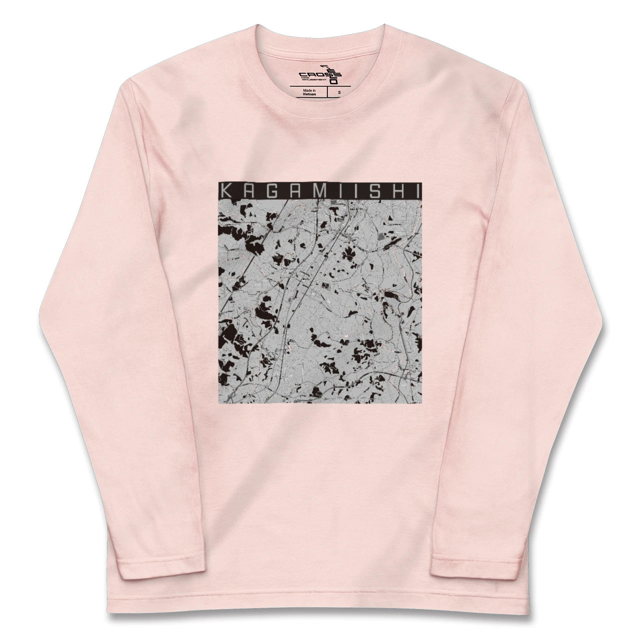 【鏡石(福島県)】地図柄ロングスリーブTシャツ
