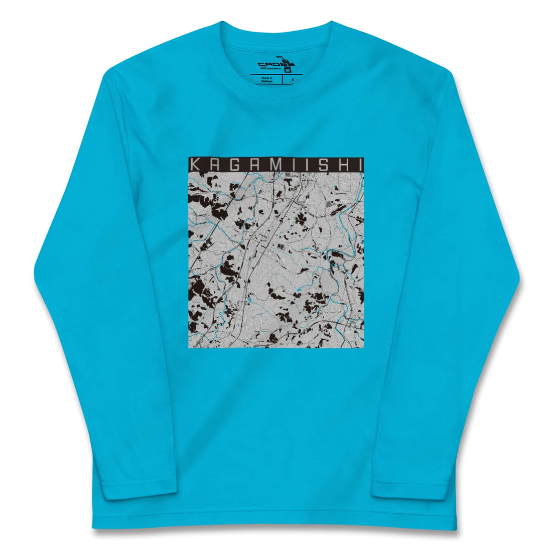 【鏡石(福島県)】地図柄ロングスリーブTシャツ