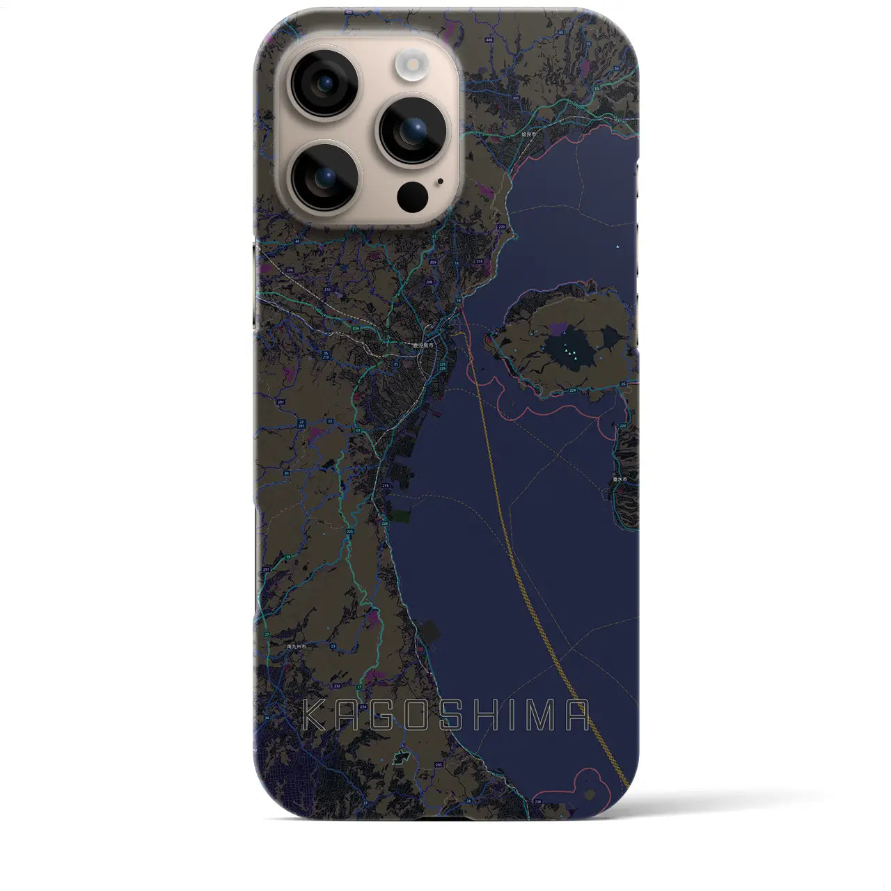 【鹿児島2(鹿児島県)】地図柄iPhoneケース(バックカバータイプ)