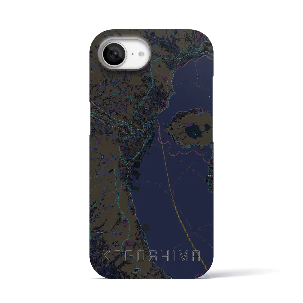 【鹿児島2(鹿児島県)】地図柄iPhoneケース(バックカバータイプ)