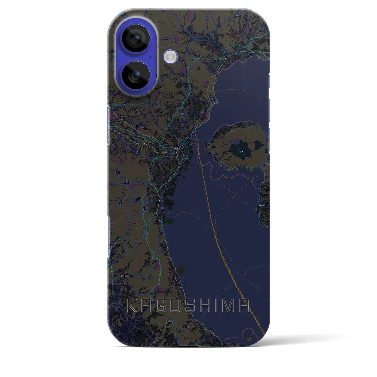 【鹿児島2(鹿児島県)】地図柄iPhoneケース(バックカバータイプ)
