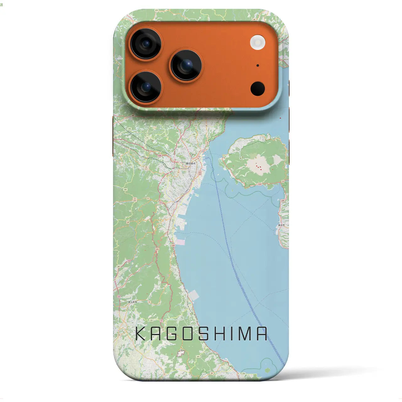 【鹿児島2(鹿児島県)】地図柄iPhoneケース(バックカバータイプ)ブラック・iPhone 17 Pro Max 用