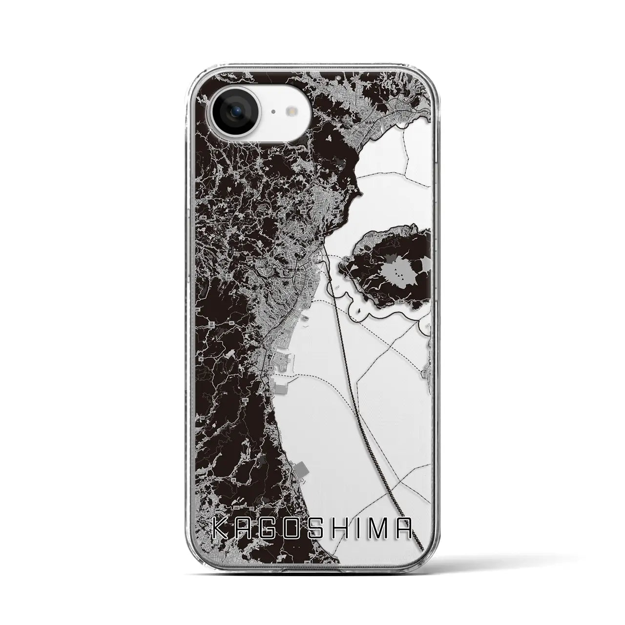 【鹿児島2(鹿児島県)】地図柄iPhoneケース(クリアタイプ)