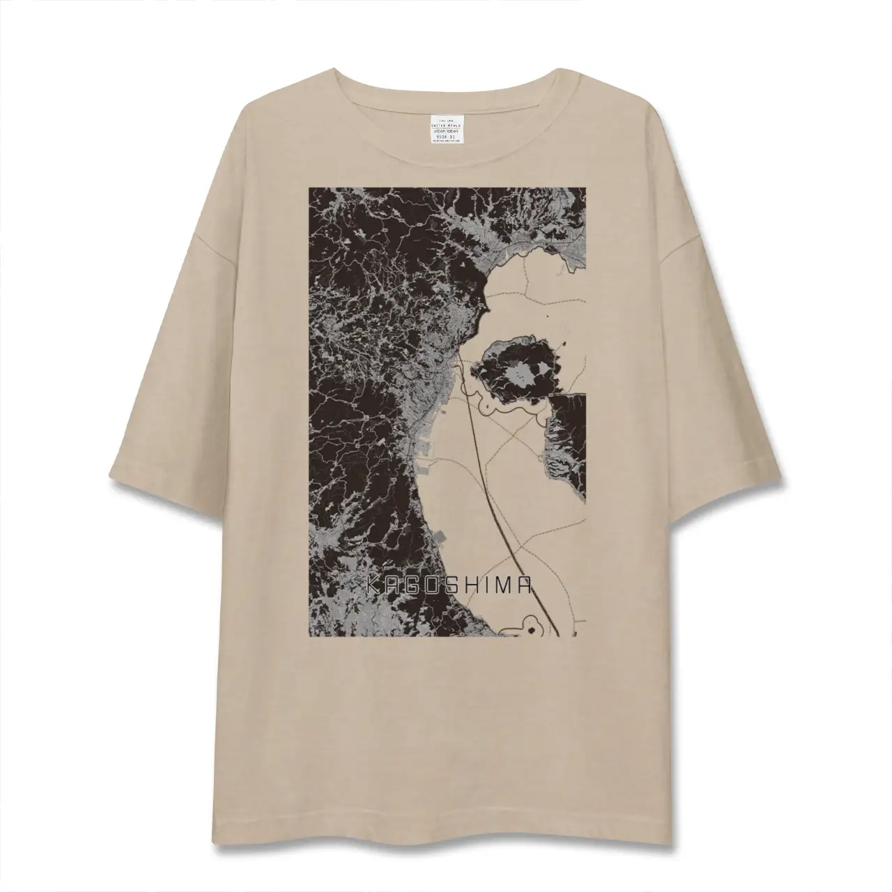 【鹿児島2(鹿児島県)】地図柄ビッグシルエットTシャツ