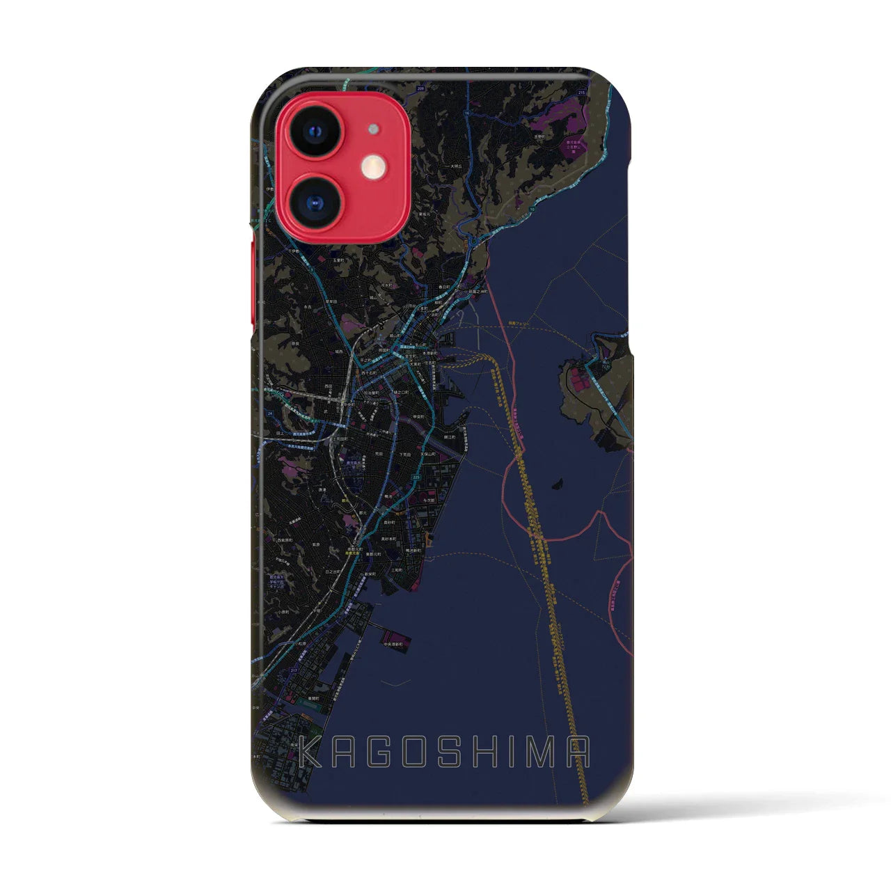 【鹿児島(鹿児島県)】地図柄iPhoneケース(バックカバータイプ)