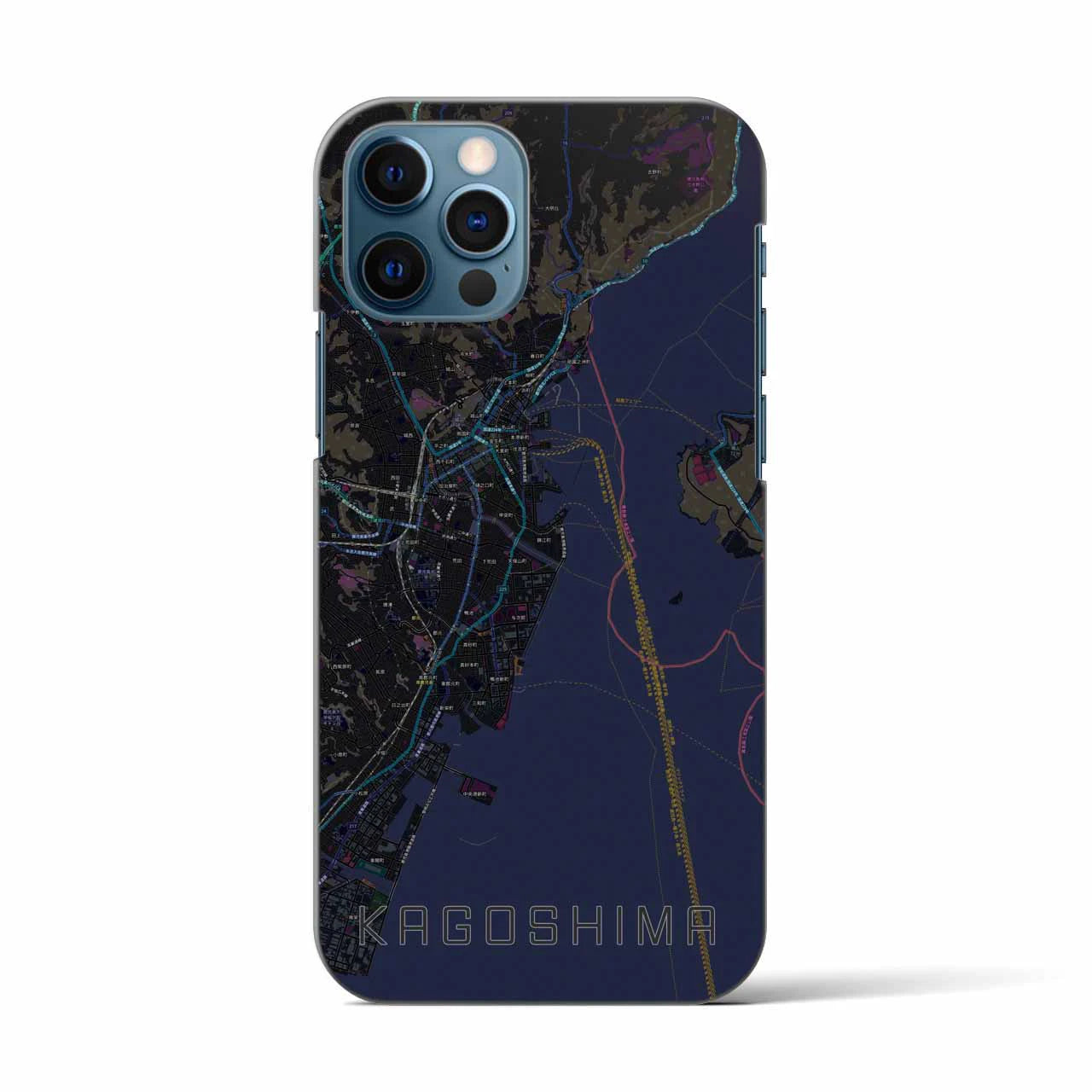 【鹿児島(鹿児島県)】地図柄iPhoneケース(バックカバータイプ)