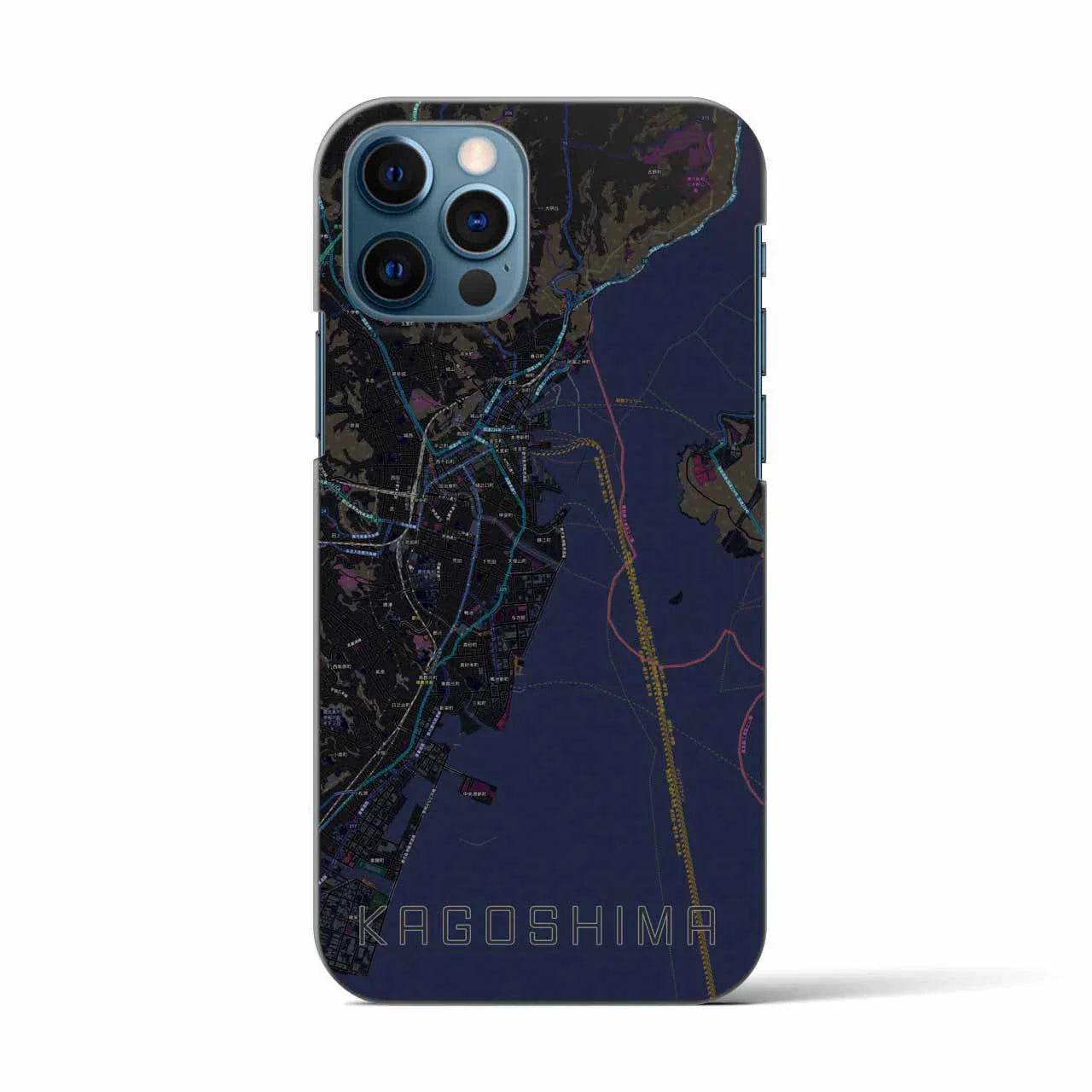 【鹿児島(鹿児島県)】地図柄iPhoneケース(バックカバータイプ)