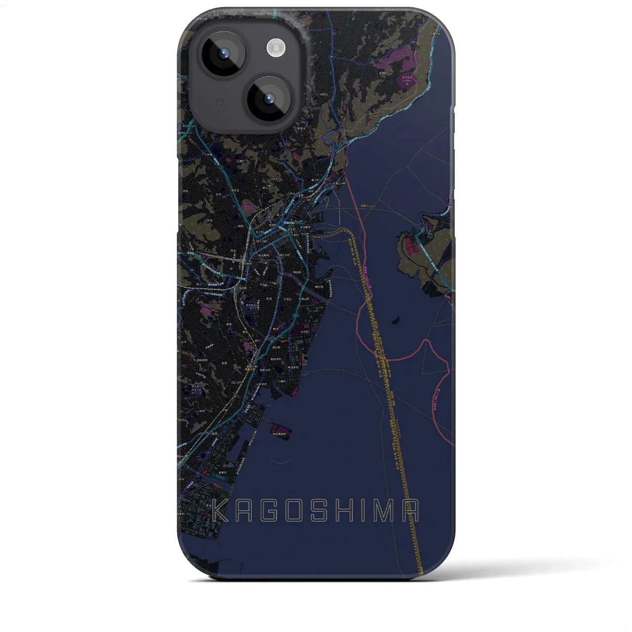 【鹿児島(鹿児島県)】地図柄iPhoneケース(バックカバータイプ)