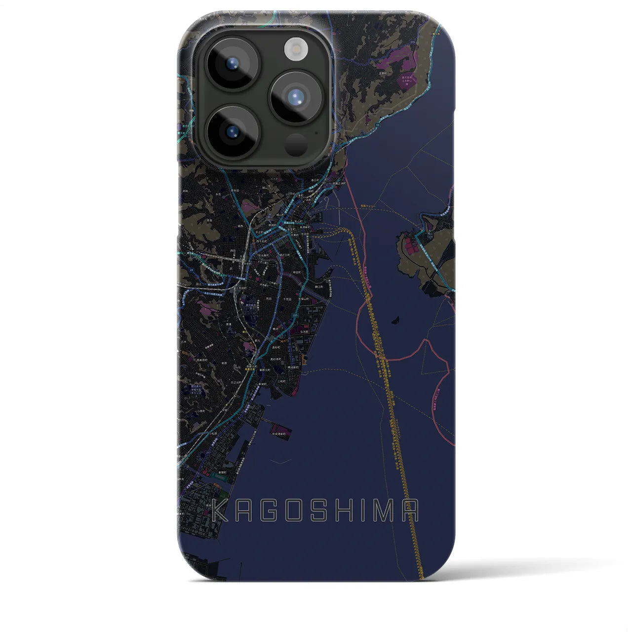 【鹿児島(鹿児島県)】地図柄iPhoneケース(バックカバータイプ)