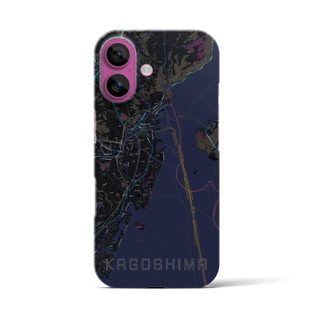 【鹿児島(鹿児島県)】地図柄iPhoneケース(バックカバータイプ)