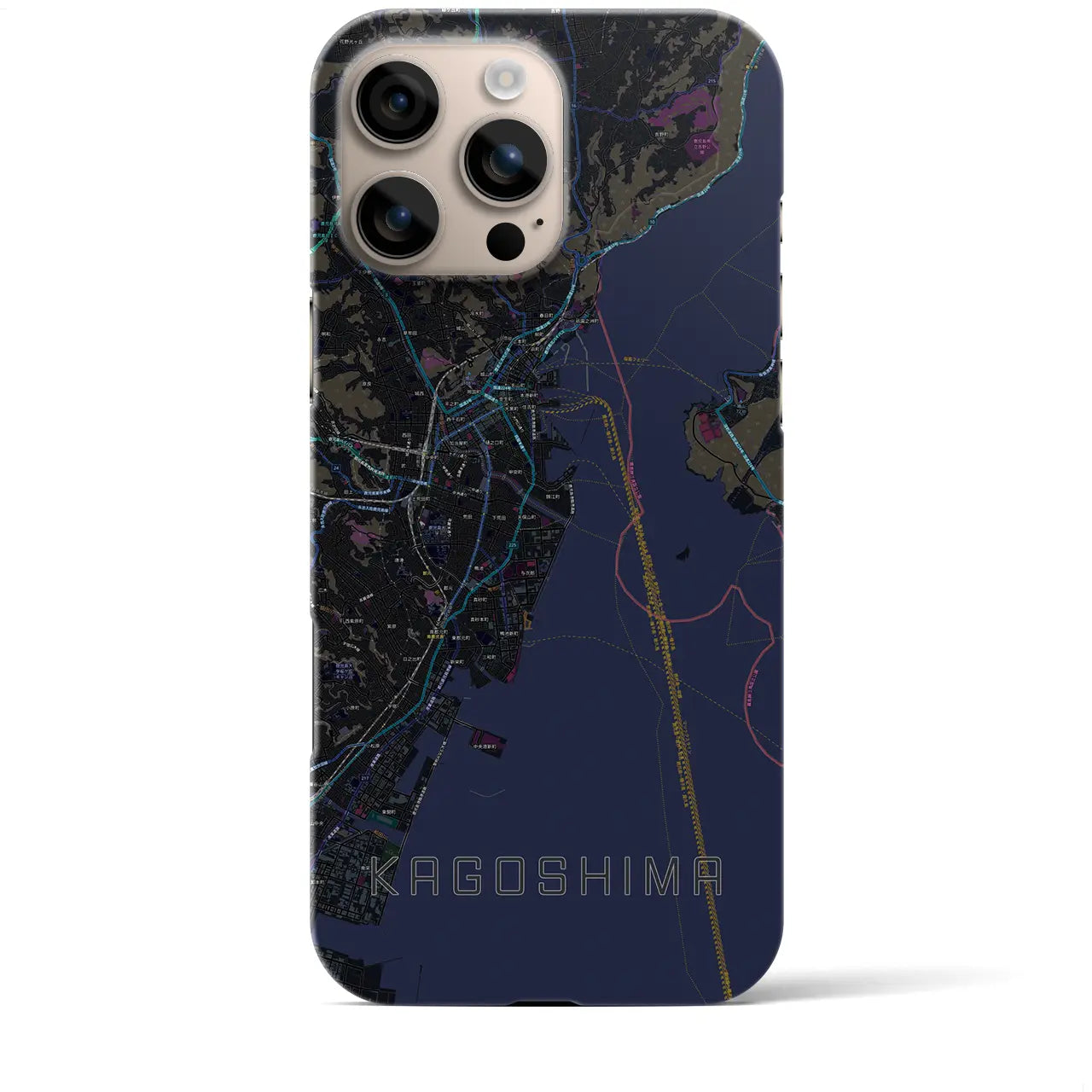 【鹿児島(鹿児島県)】地図柄iPhoneケース(バックカバータイプ)