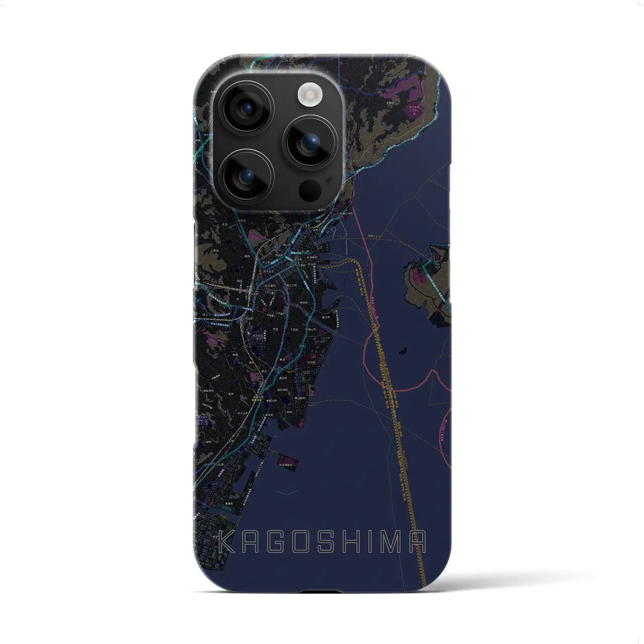 【鹿児島(鹿児島県)】地図柄iPhoneケース(バックカバータイプ)