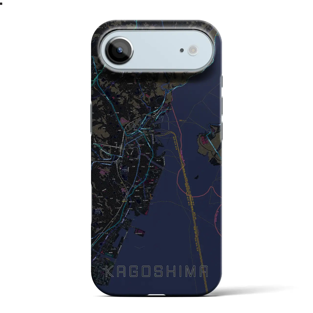 【鹿児島(鹿児島県)】地図柄iPhoneケース(バックカバータイプ)
