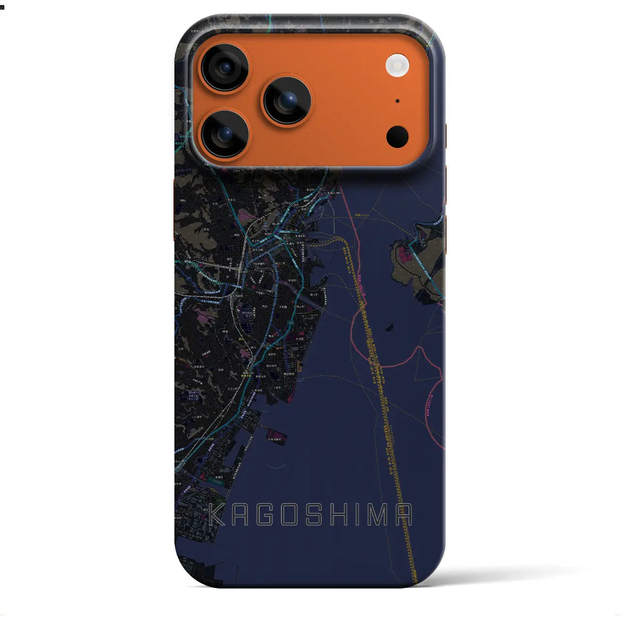 【鹿児島(鹿児島県)】地図柄iPhoneケース(バックカバータイプ)