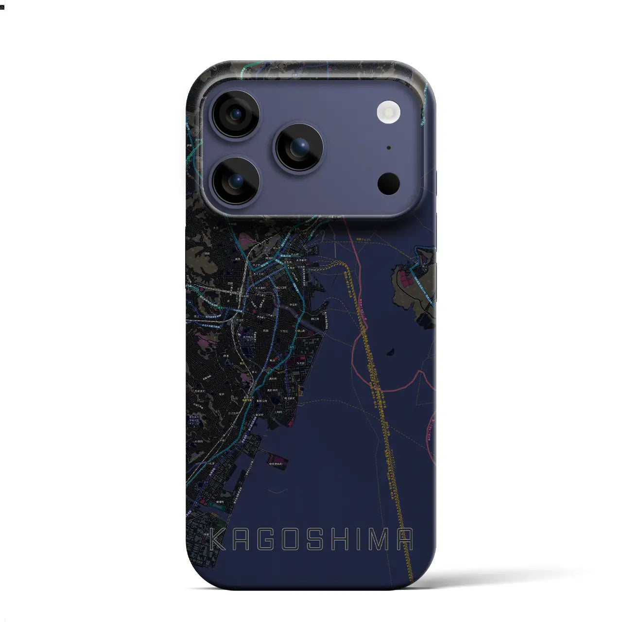 【鹿児島(鹿児島県)】地図柄iPhoneケース(バックカバータイプ)