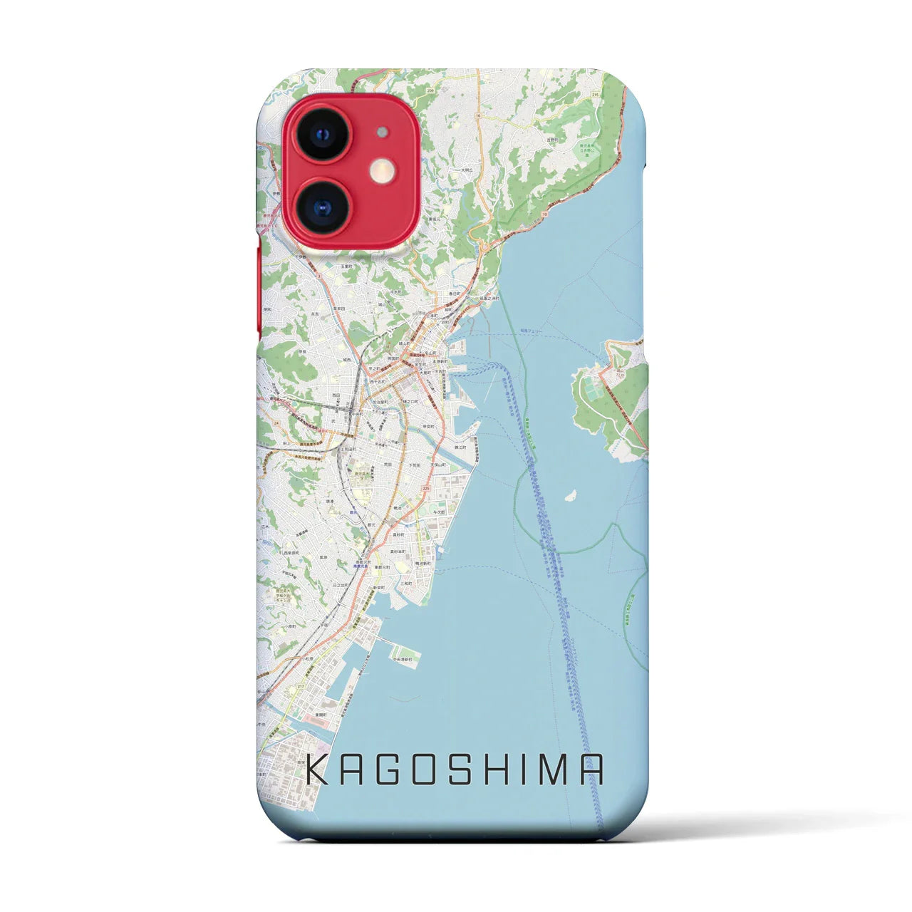 【鹿児島(鹿児島県)】地図柄iPhoneケース(バックカバータイプ)
