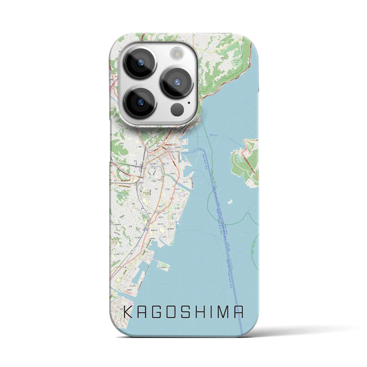 【鹿児島(鹿児島県)】地図柄iPhoneケース(バックカバータイプ)