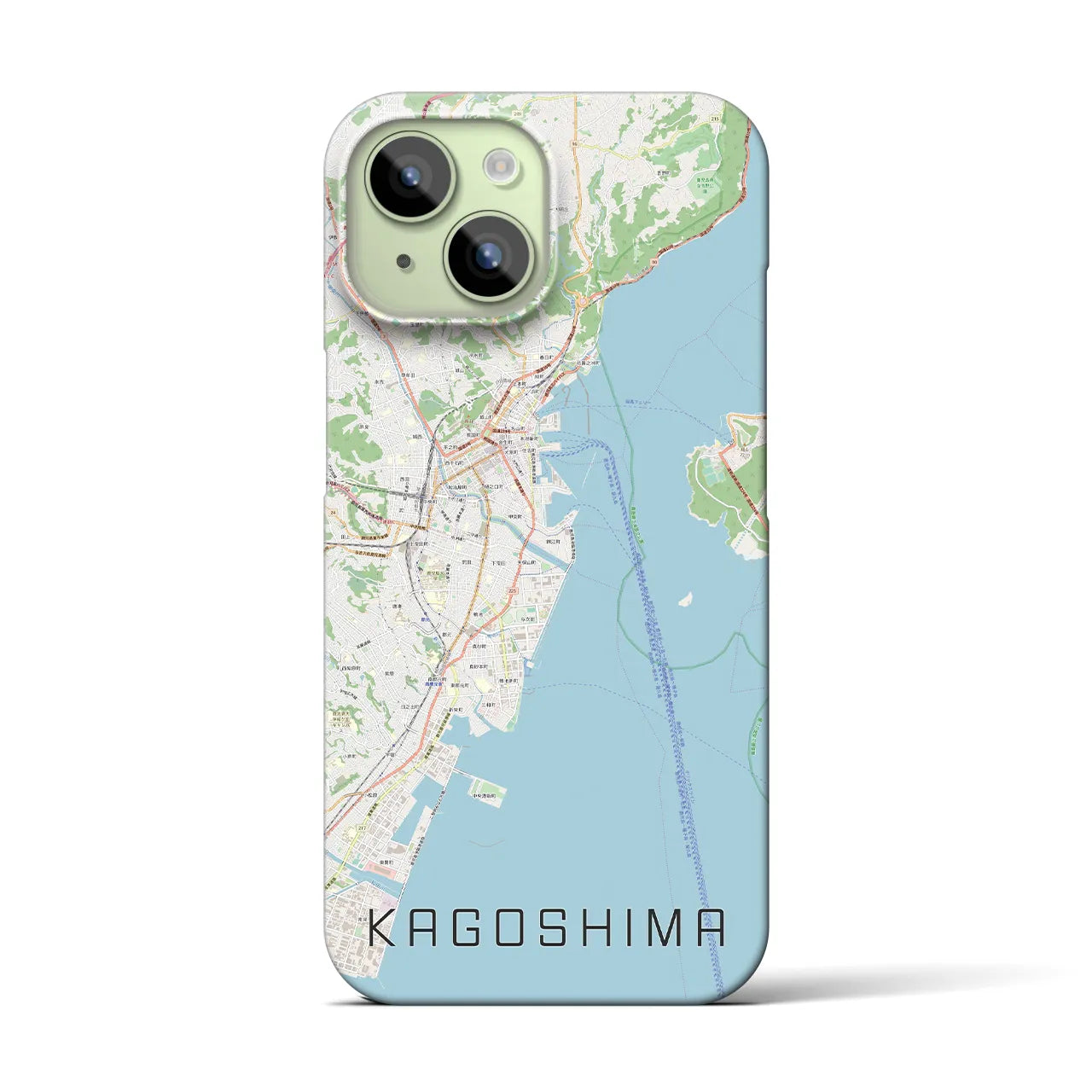 【鹿児島(鹿児島県)】地図柄iPhoneケース(バックカバータイプ)
