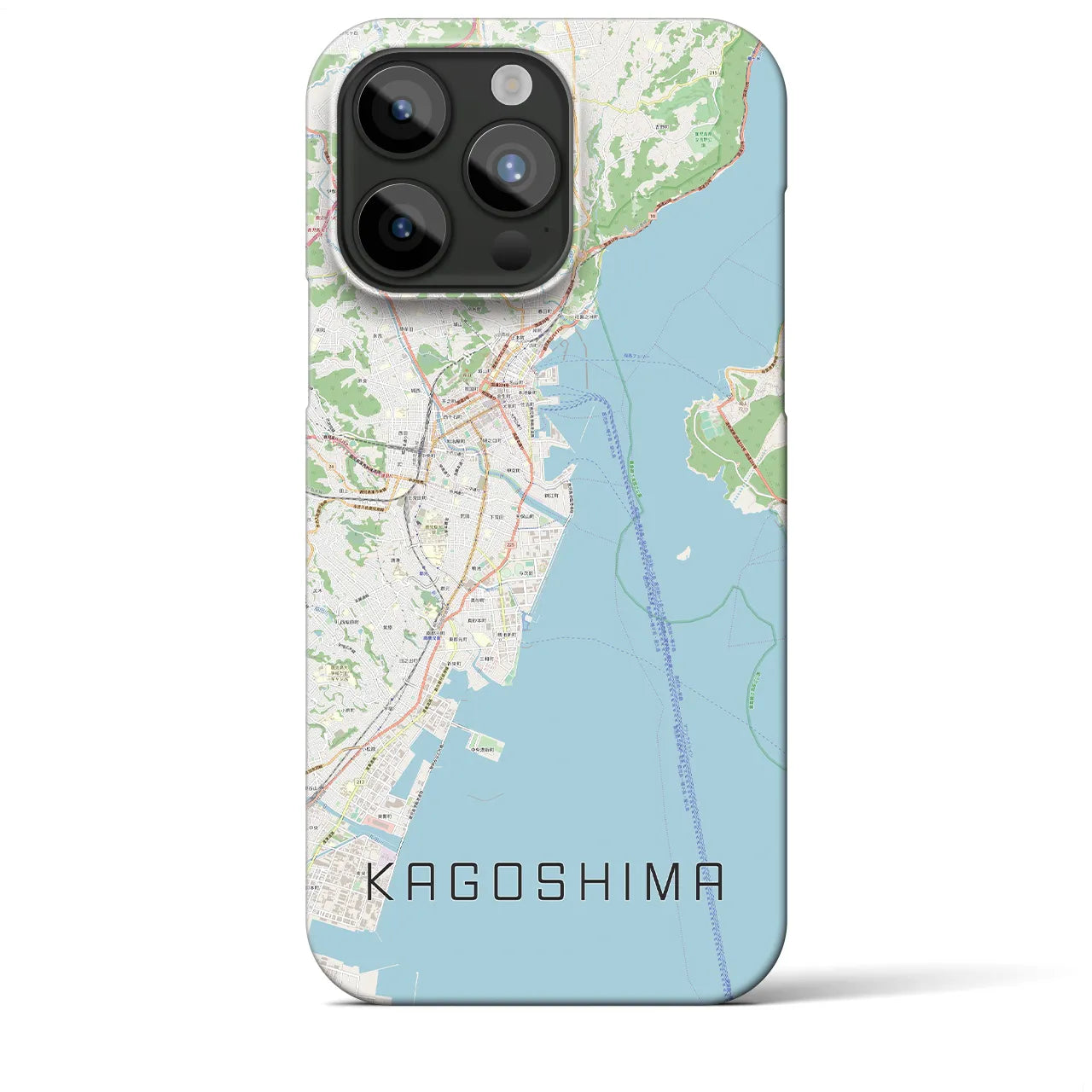 【鹿児島(鹿児島県)】地図柄iPhoneケース(バックカバータイプ)