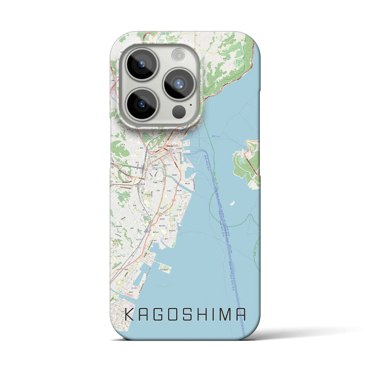 【鹿児島(鹿児島県)】地図柄iPhoneケース(バックカバータイプ)