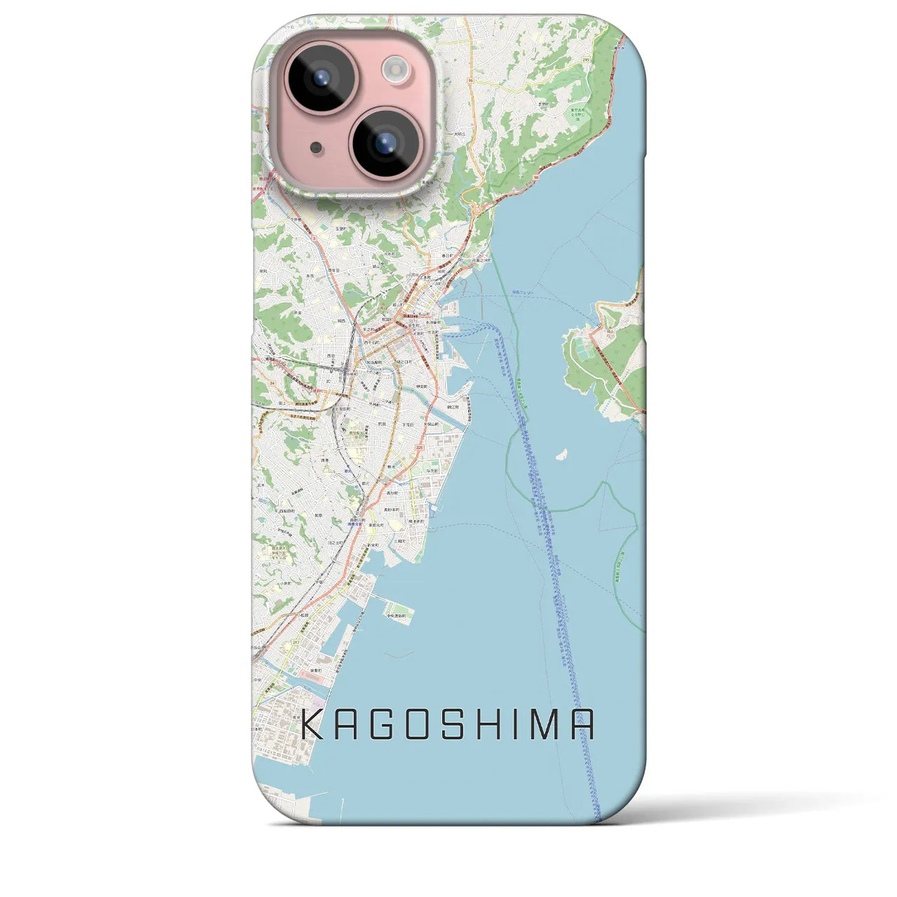 【鹿児島(鹿児島県)】地図柄iPhoneケース(バックカバータイプ)