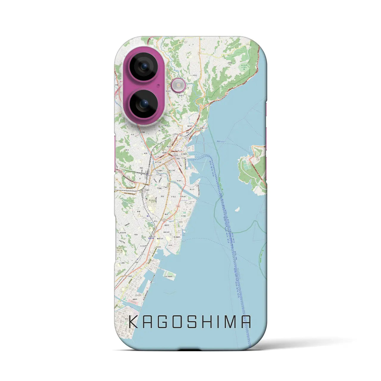 【鹿児島(鹿児島県)】地図柄iPhoneケース(バックカバータイプ)
