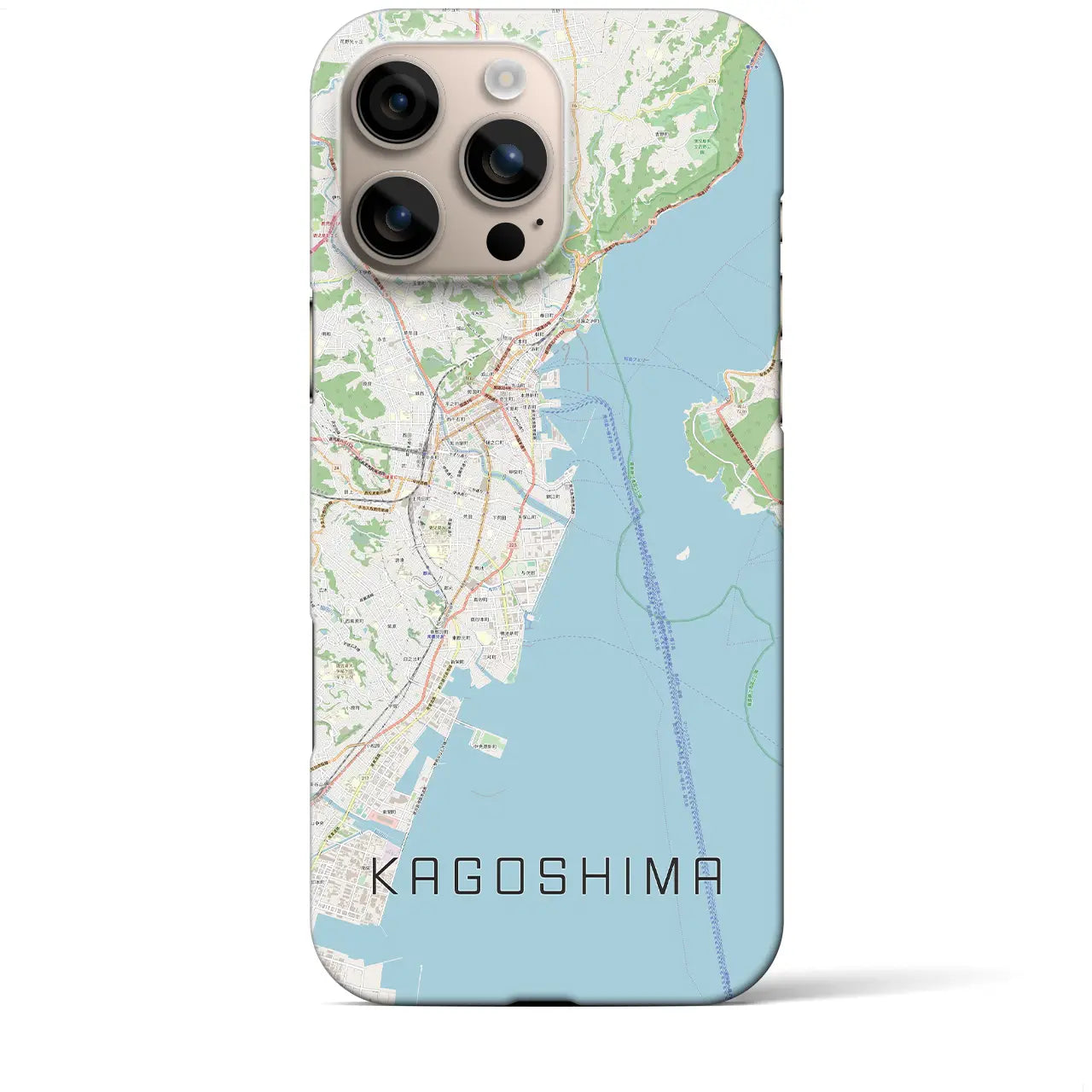 【鹿児島(鹿児島県)】地図柄iPhoneケース(バックカバータイプ)