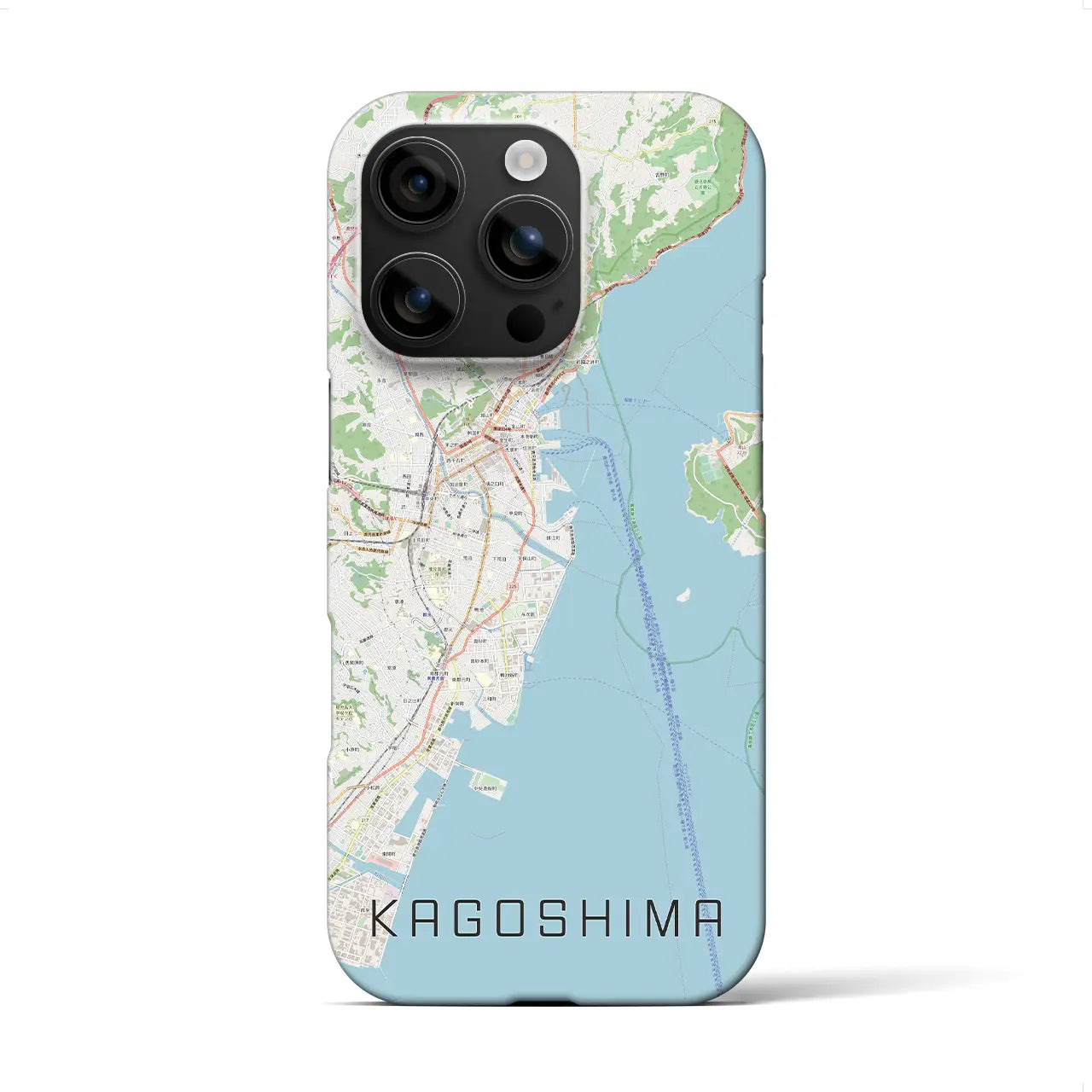 【鹿児島(鹿児島県)】地図柄iPhoneケース(バックカバータイプ)