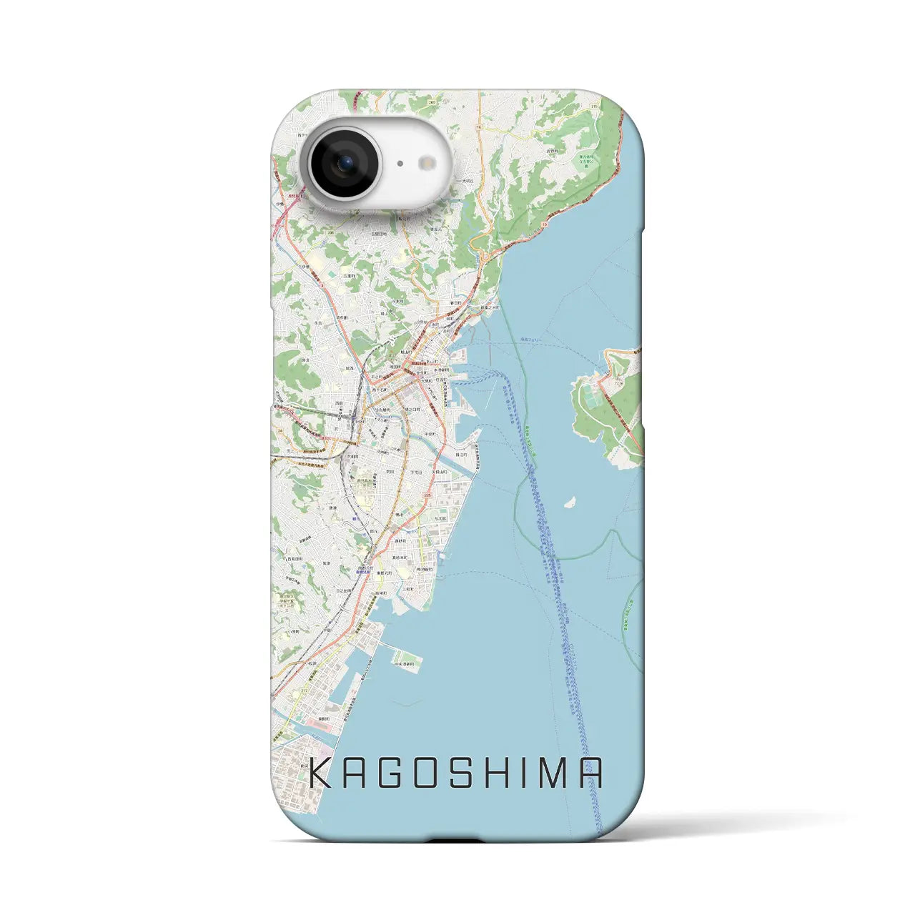 【鹿児島(鹿児島県)】地図柄iPhoneケース(バックカバータイプ)