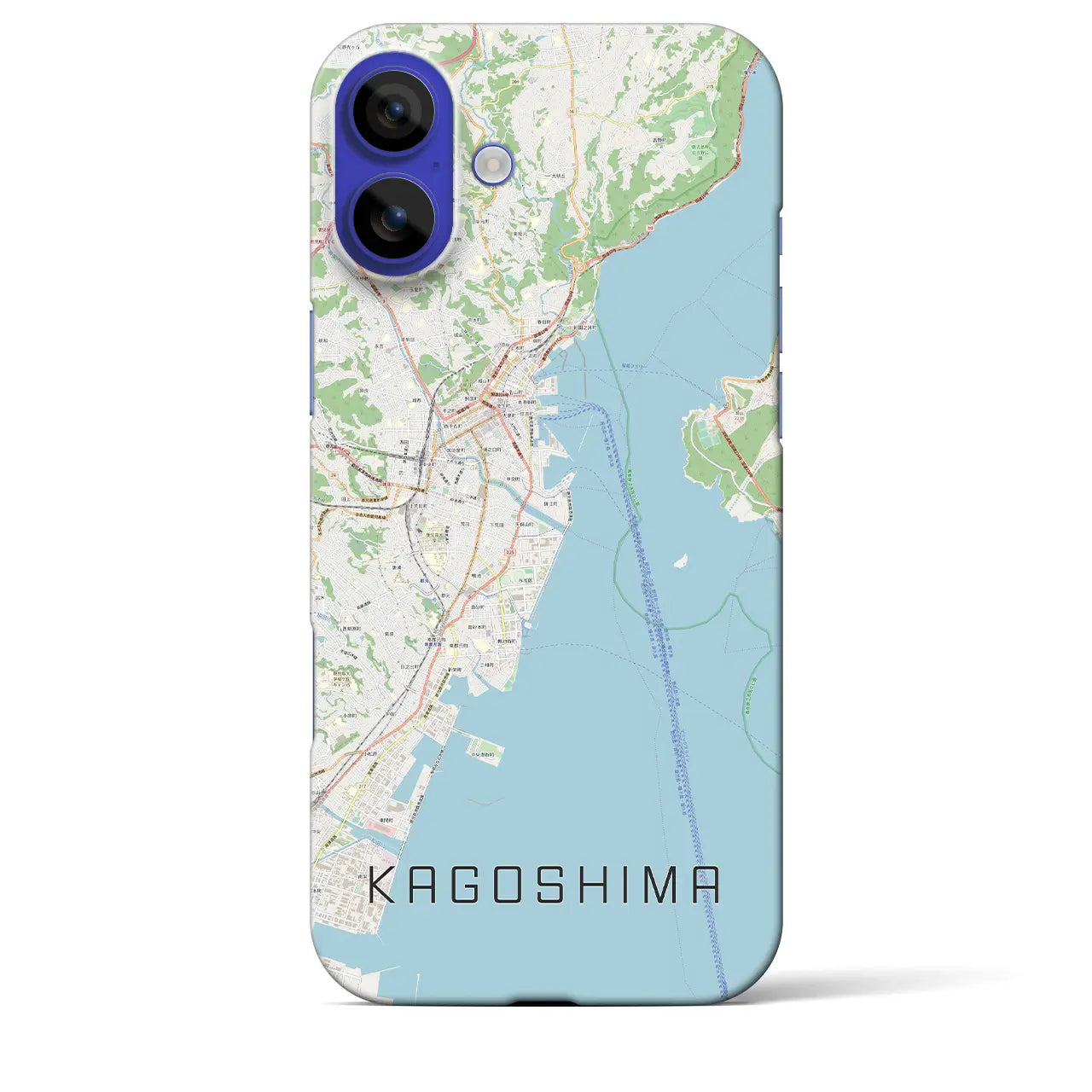【鹿児島(鹿児島県)】地図柄iPhoneケース(バックカバータイプ)