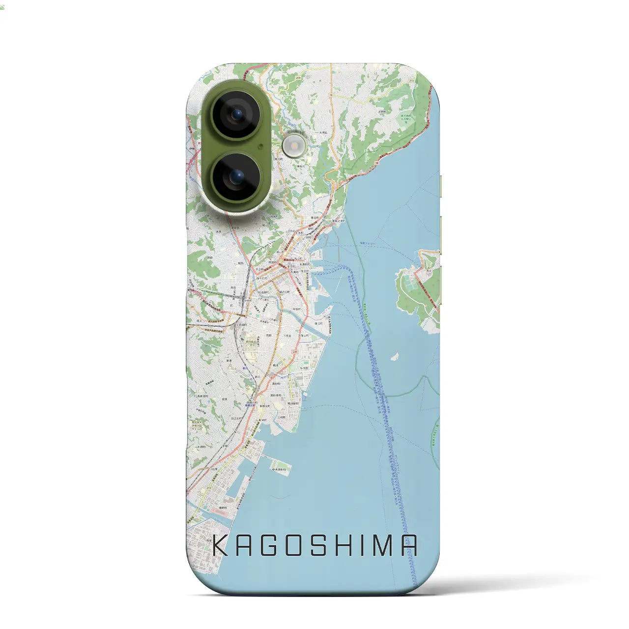 【鹿児島(鹿児島県)】地図柄iPhoneケース(バックカバータイプ)