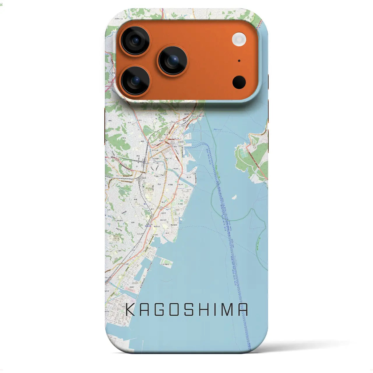 【鹿児島(鹿児島県)】地図柄iPhoneケース(バックカバータイプ)