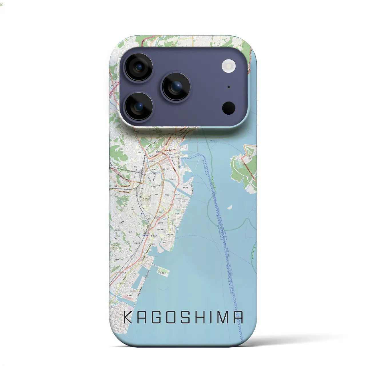 【鹿児島(鹿児島県)】地図柄iPhoneケース(バックカバータイプ)