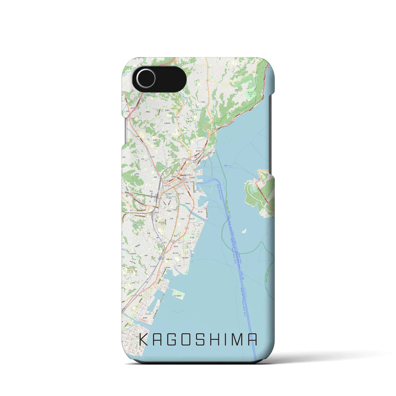 【鹿児島(鹿児島県)】地図柄iPhoneケース(バックカバータイプ)