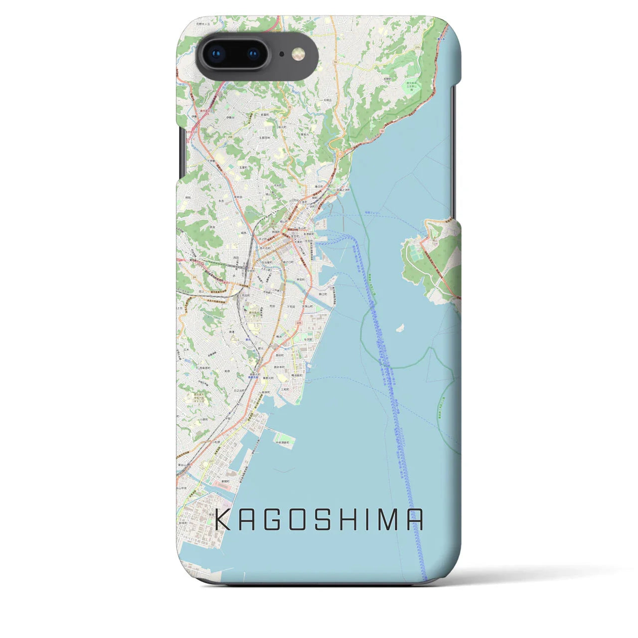 【鹿児島(鹿児島県)】地図柄iPhoneケース(バックカバータイプ)