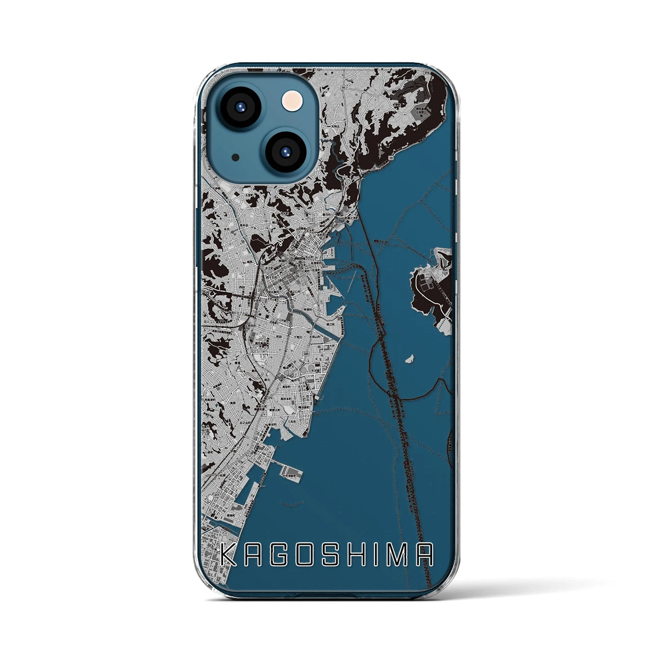 【鹿児島(鹿児島県)】地図柄iPhoneケース(クリアタイプ)