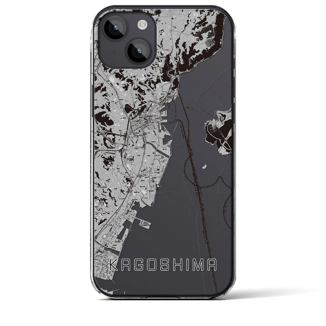 【鹿児島(鹿児島県)】地図柄iPhoneケース(クリアタイプ)