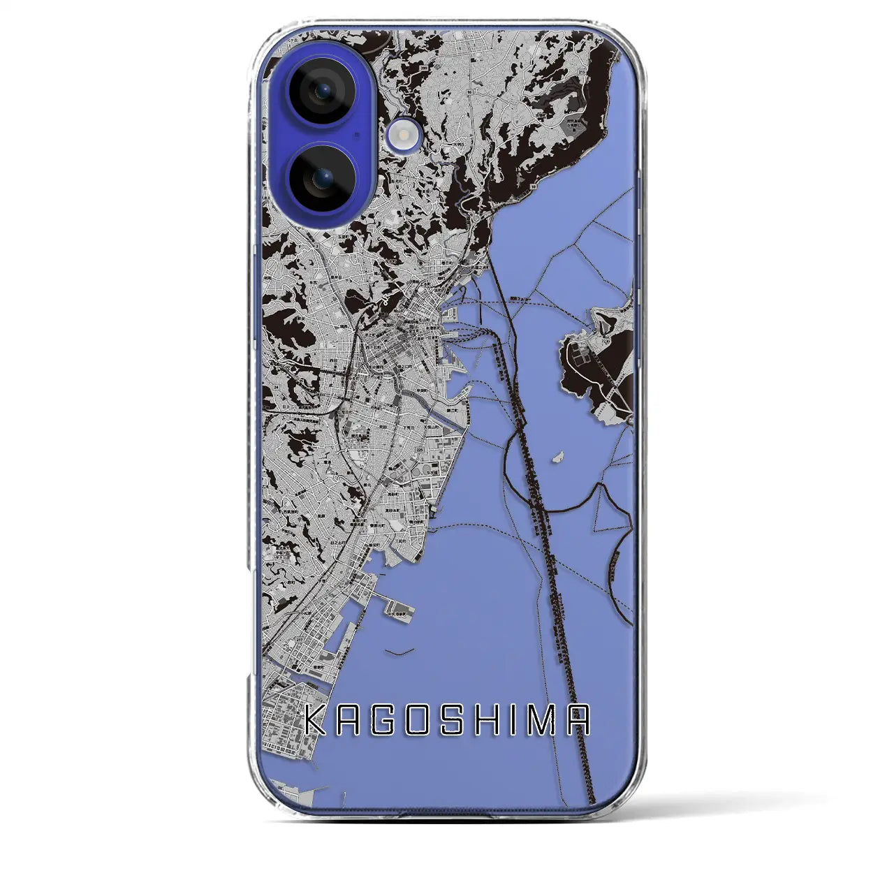 【鹿児島(鹿児島県)】地図柄iPhoneケース(クリアタイプ)