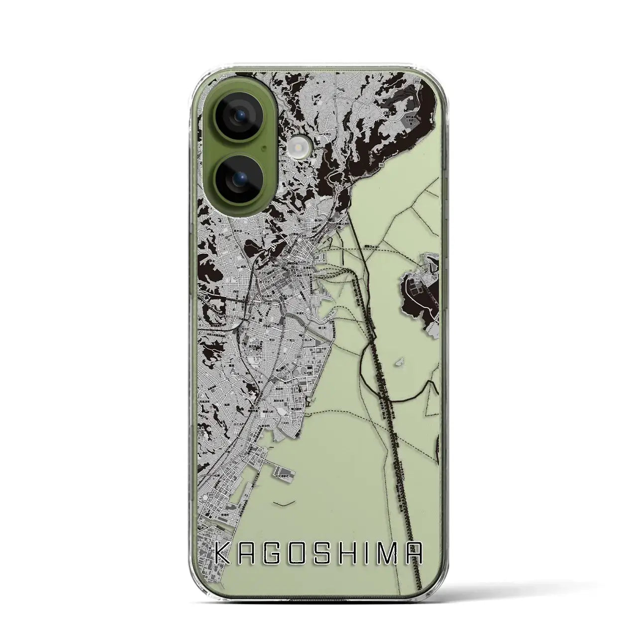 【鹿児島(鹿児島県)】地図柄iPhoneケース(クリアタイプ)