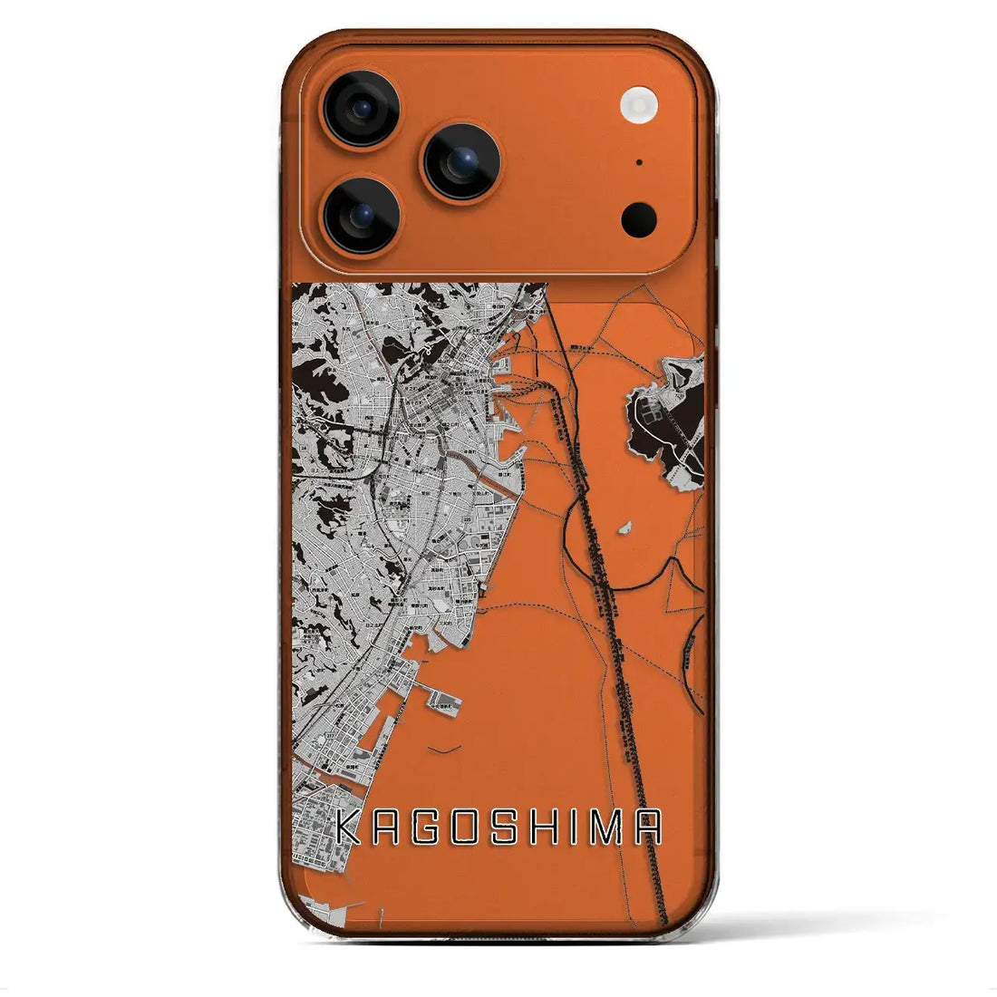 【鹿児島(鹿児島県)】地図柄iPhoneケース(クリアタイプ)