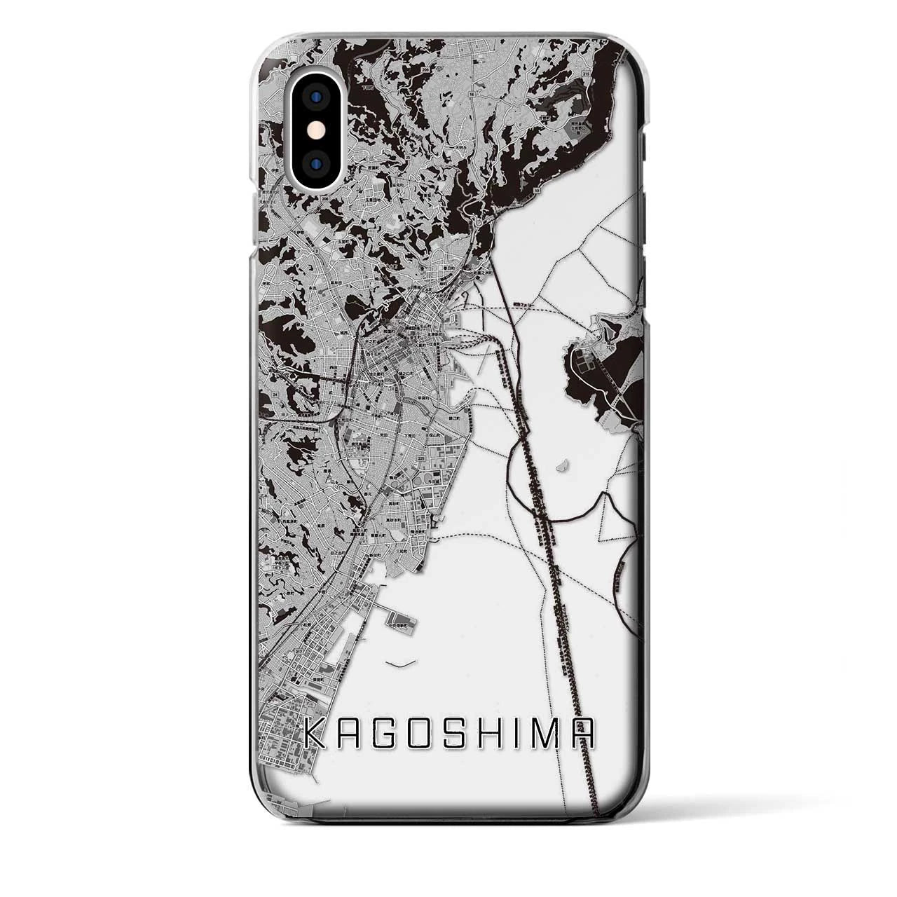 【鹿児島(鹿児島県)】地図柄iPhoneケース(クリアタイプ)